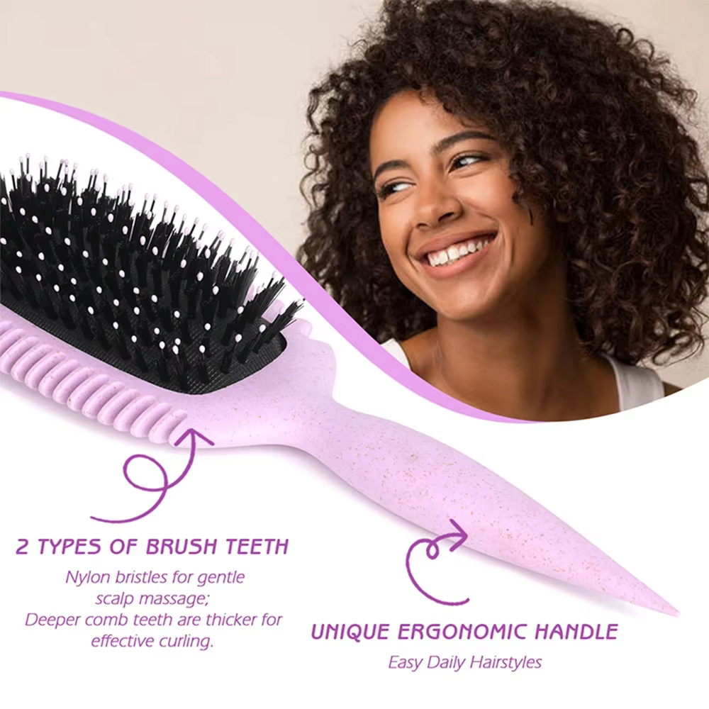 Brosse de définition de boucles, brosse coiffante pour peigner et façonner les boucles des femmes po