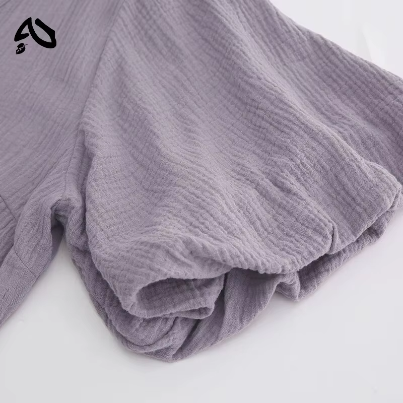 Original Robe Longue en Mousseline 100% Coton pour Femme, Tenue Sexy, Col en V, Manches Bouffantes, 