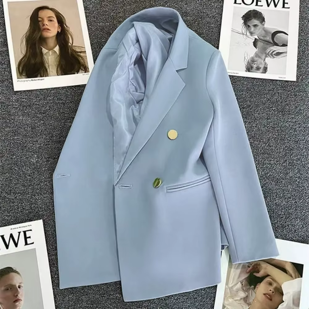 Femmes costume Blazer élégant manteau 2025 printemps automne mode coréenne Blazer luxe Double bouton