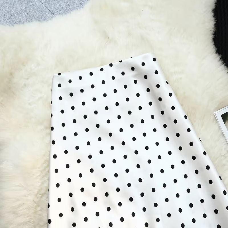 Jupes sirène en satin à pois style vintage Seoulish pour femmes, nouvelle collection printemps-été 2