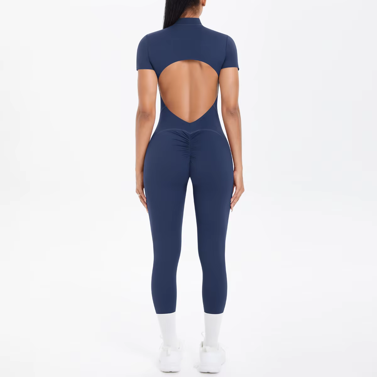 Sexy dos nu moulante Scrunch combinaison soulève les fesses femmes danse Fitness salopette Push Up a