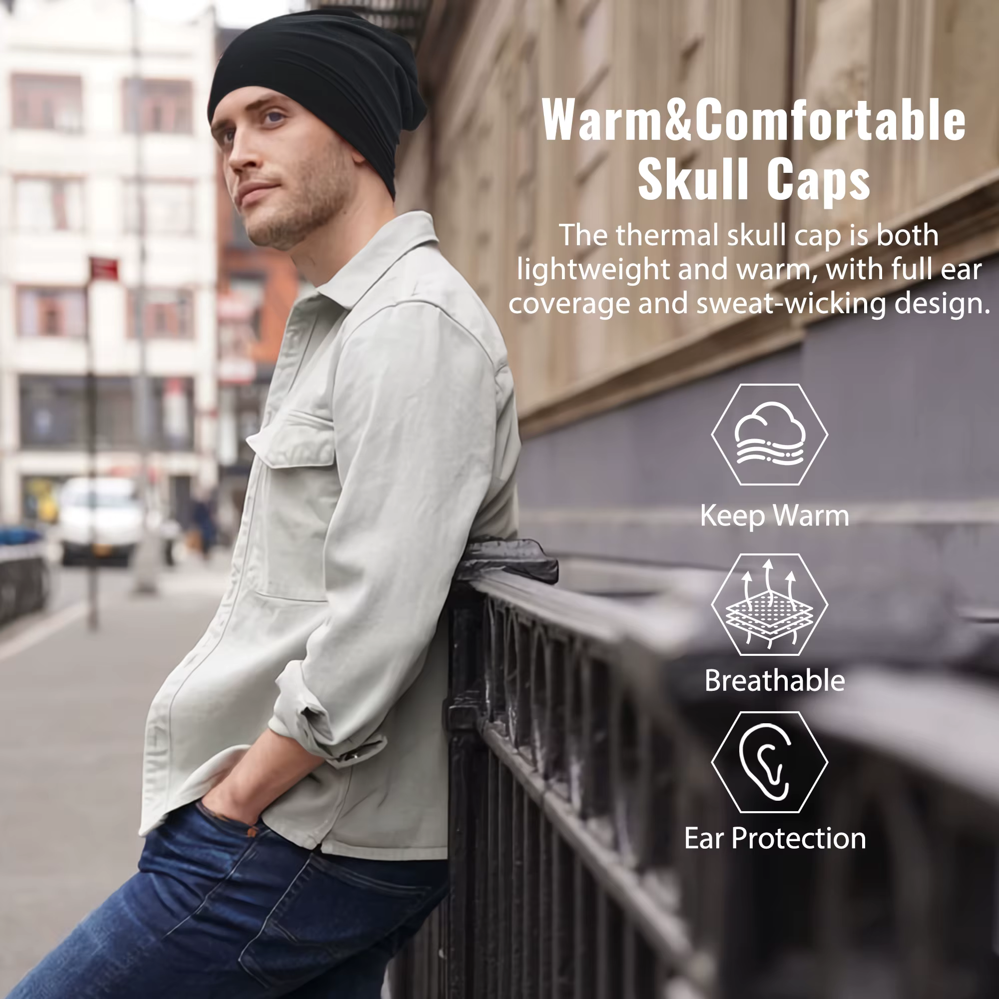 Bonnet Unisexe en Tissu Uni - Bonnet Doux et Léger pour l'Hiver, Chaud pour Hommes et Femmes, Hip-Ho