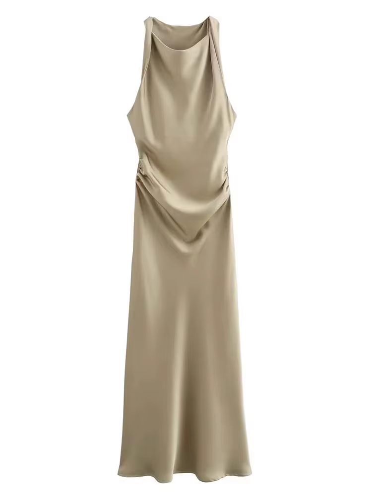 Robes longues en satin pour femmes 2026 – Robe midi d'été sexy pour femme, robe de soirée élégante s
