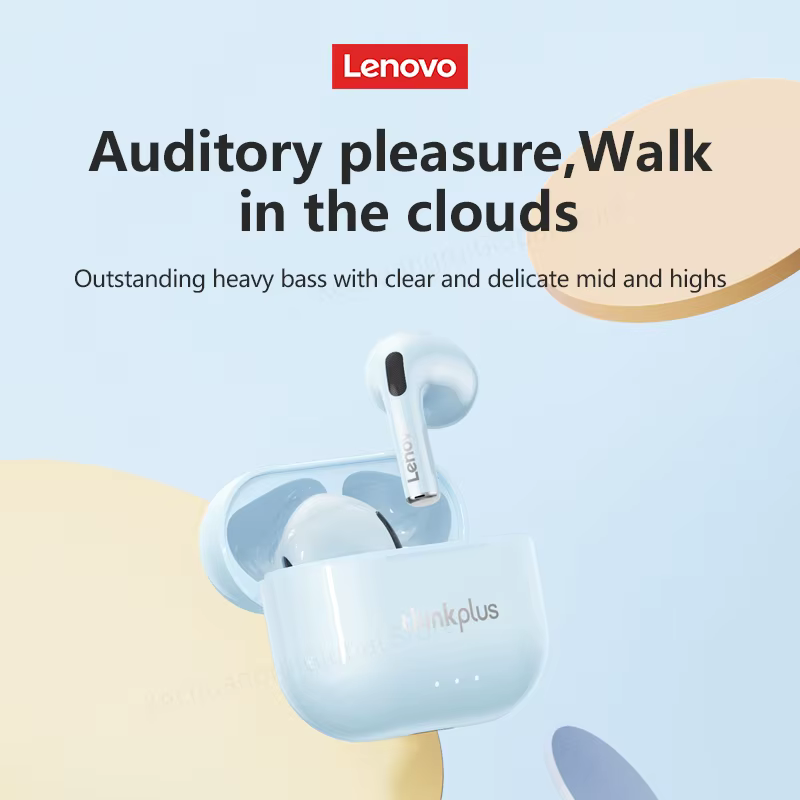 Lenovo-Écouteurs sans fil LP40 II, Bluetooth 5.3, TWS, Réduction du bruit, Contrôle tactile, Synchro