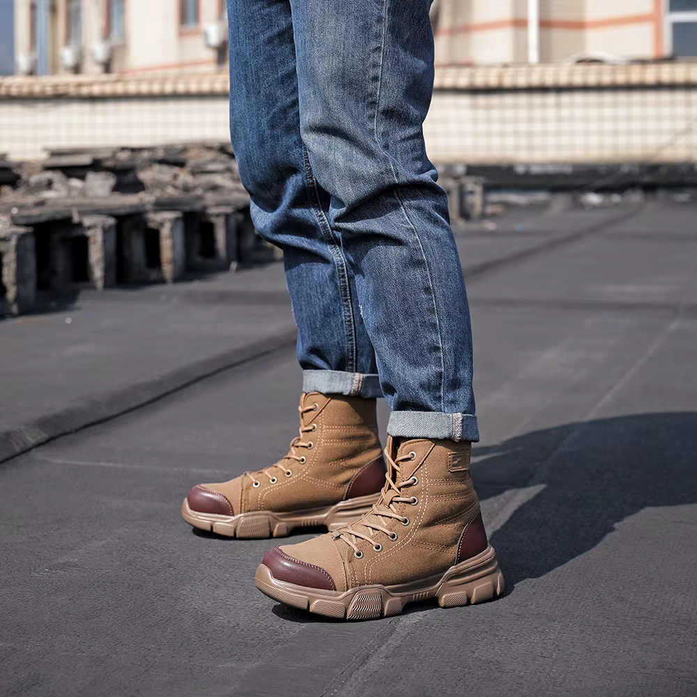 Chaussures de travail en toile, chaussures de sécurité légères, résistantes aux chocs, embout en aci