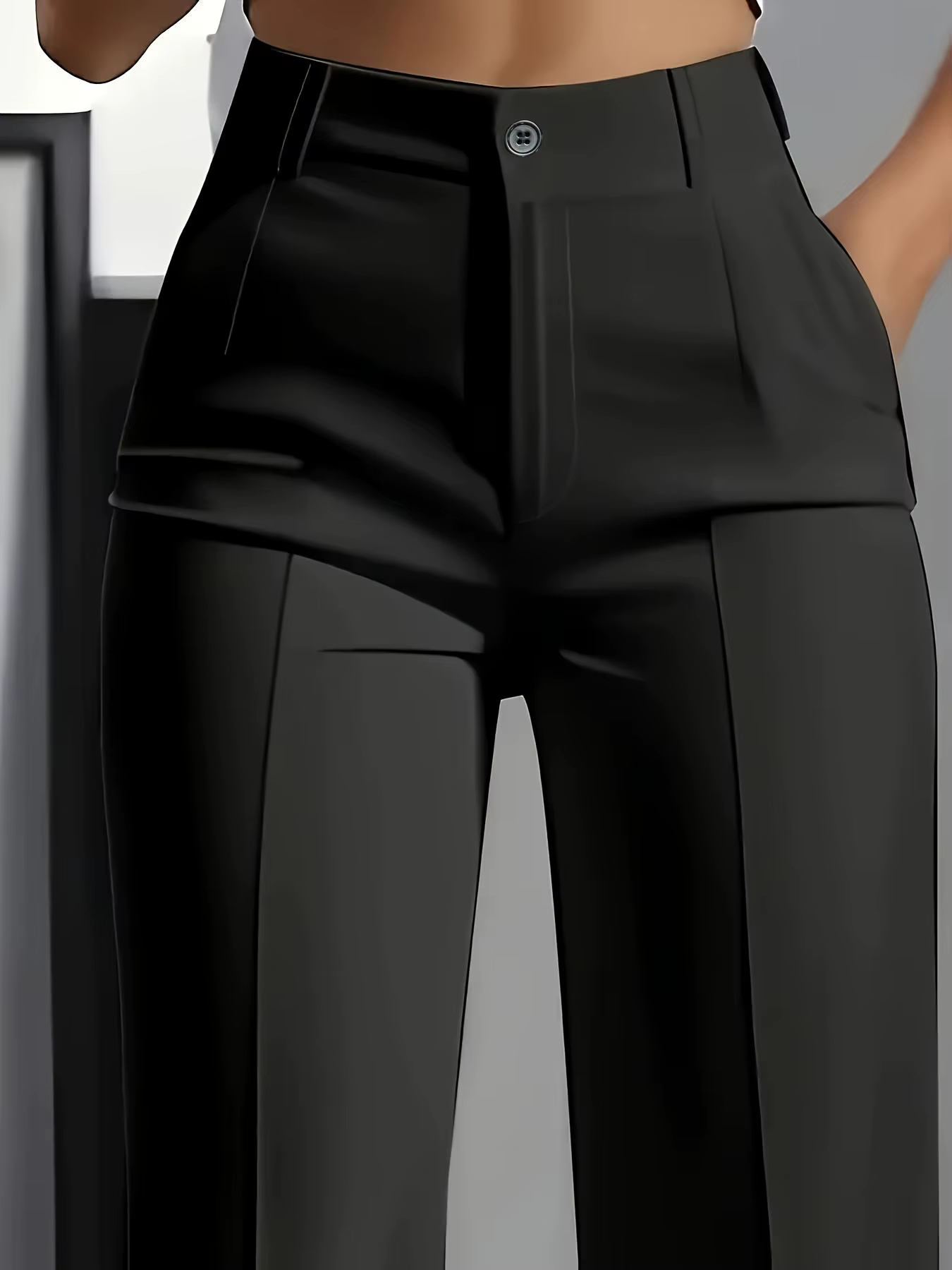 Pantalon de costume simple taille haute, drapé, coupe droite, transfrontalier européen et américain 