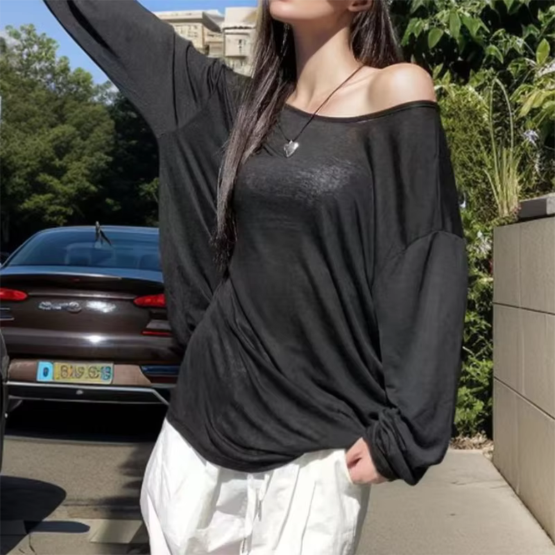 T-shirt ample et transparent sexy pour femme – Collection été 2026 – Chic et décontracté – Couleur u