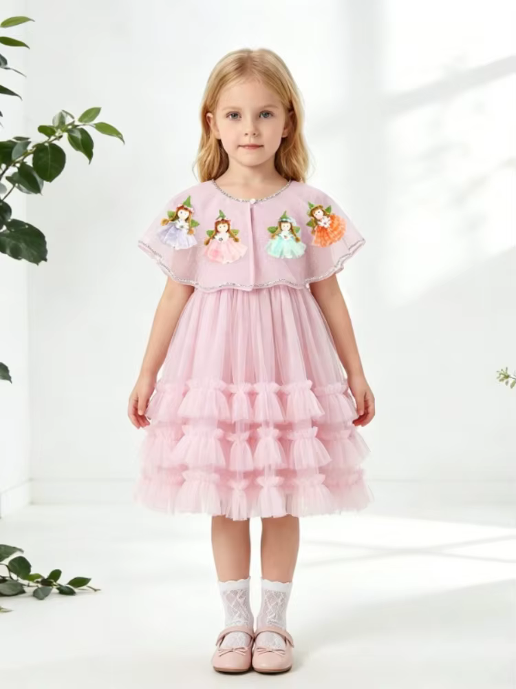 Robes d'été pour filles, robe à bretelles spaghetti avec châle, ensemble de robes pour enfants, robe