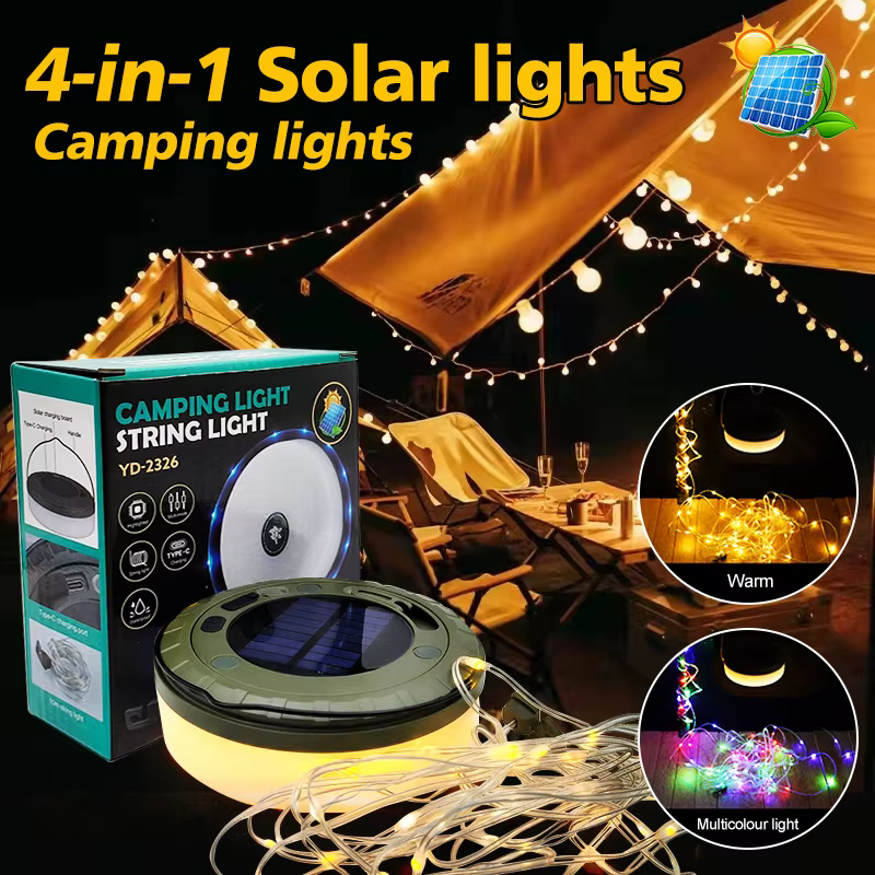 Lumières solaires lumière de Camping en plein air 10 mètres chaîne lumière extérieure tente lumière 