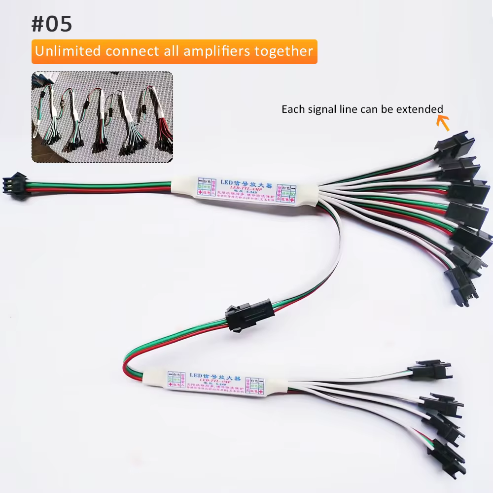 Mini amplificateur de Signal LED TTL Pixel DC 5V 12V 24V pour WS2811 WS2812B SK6812, bande lumineuse