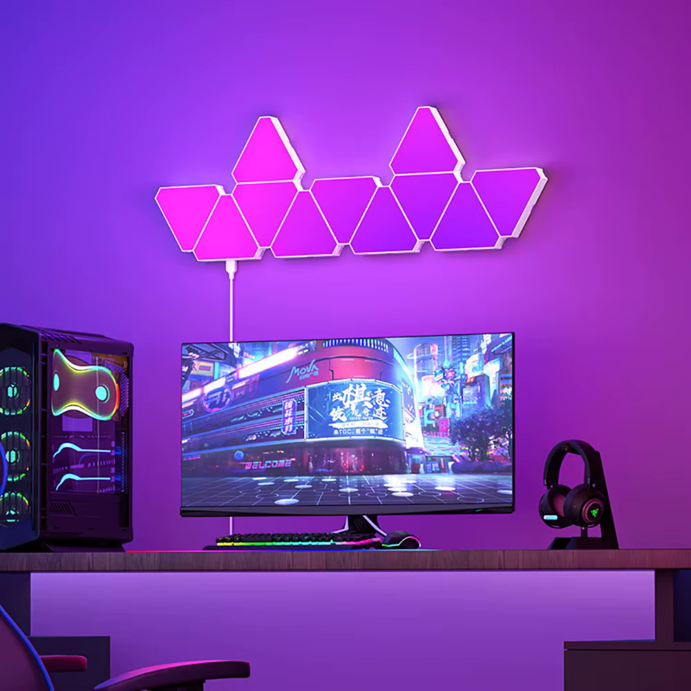 LED triangulaire quantique lampe RGB applique intelligente pick-up rythme lumière de fond pour chamb
