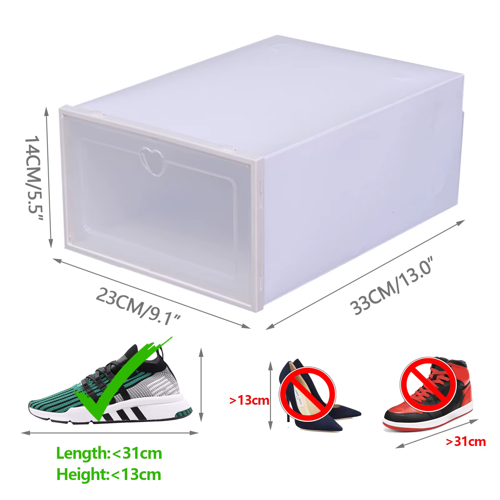 Boîtes à chaussures pliables, organisateurs de chaussures en plastique, étuis de rangement empilable