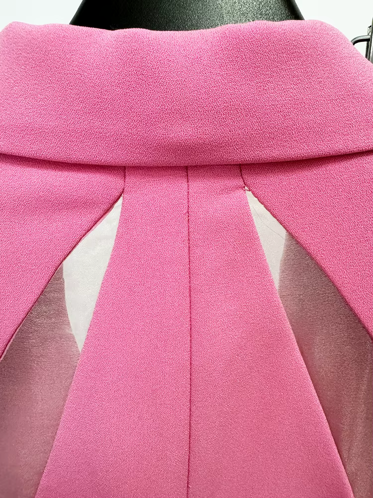 Ensemble de costume de créateur HIGH STREET, nouveauté 2026, pour femme, en gaze patchwork, blazer à