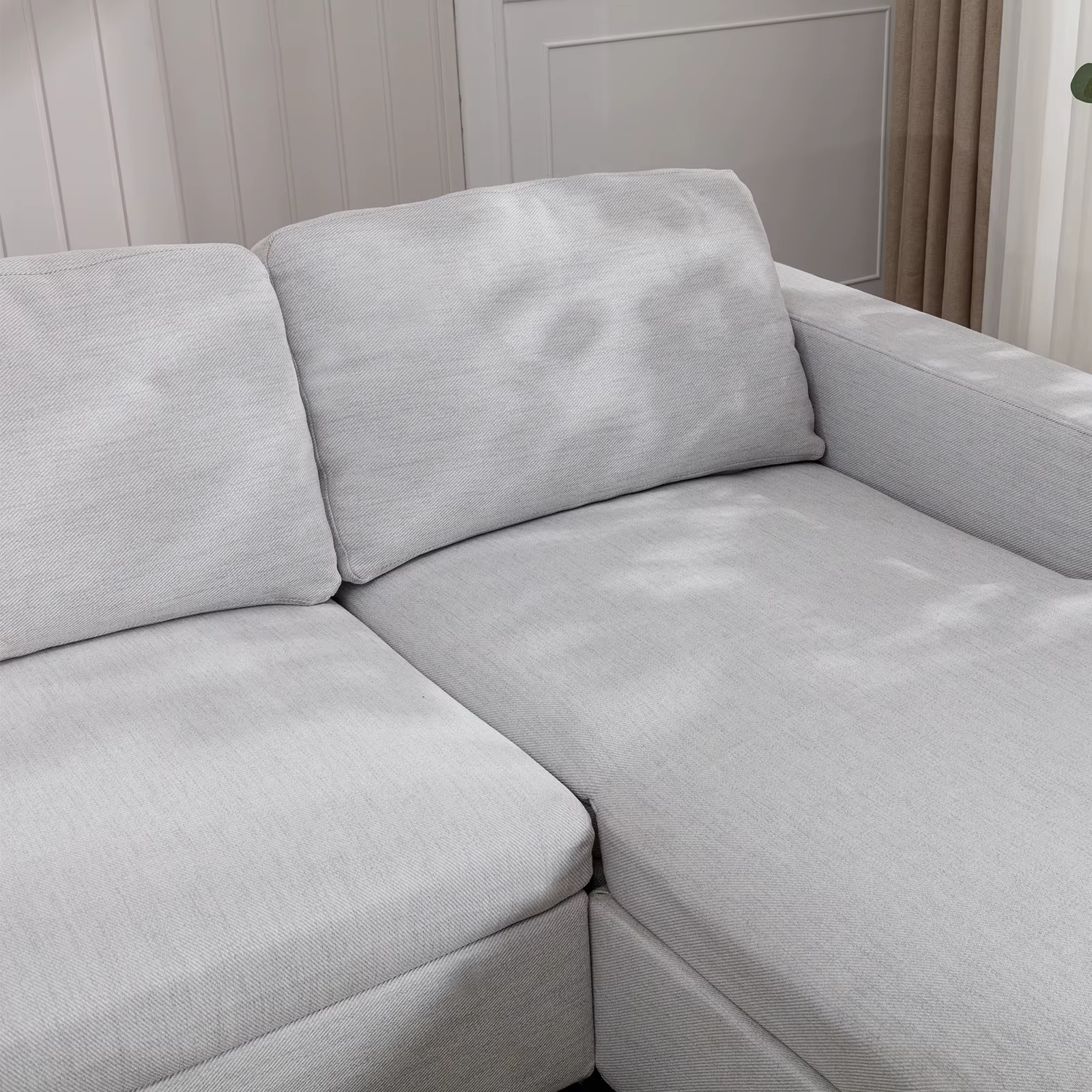 HORGgland-Canapé sectionnel en forme de L avec 2 coussins gratuits, chaise droite, O, 107 po