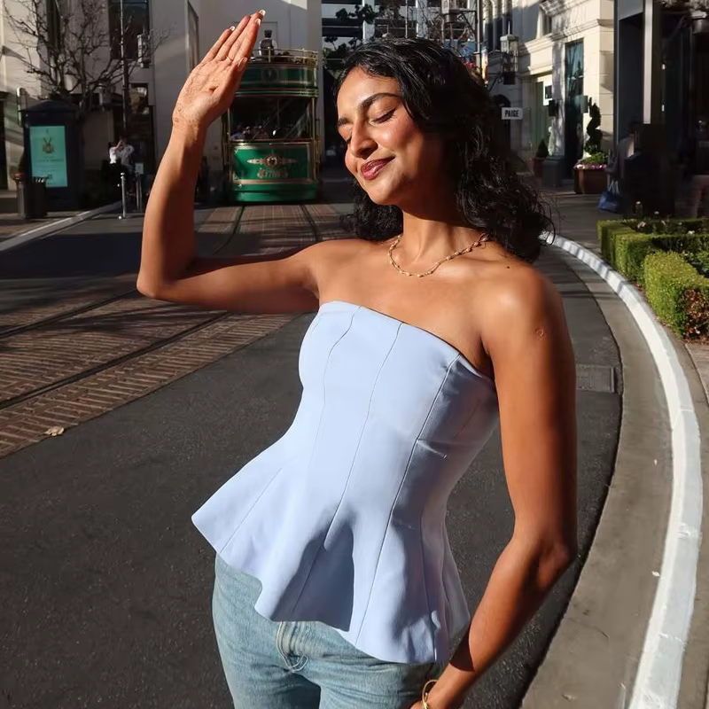 HXAO Corset haut court femmes sans bretelles jaune débardeur été dos nu rose bustiers fête Bustier s