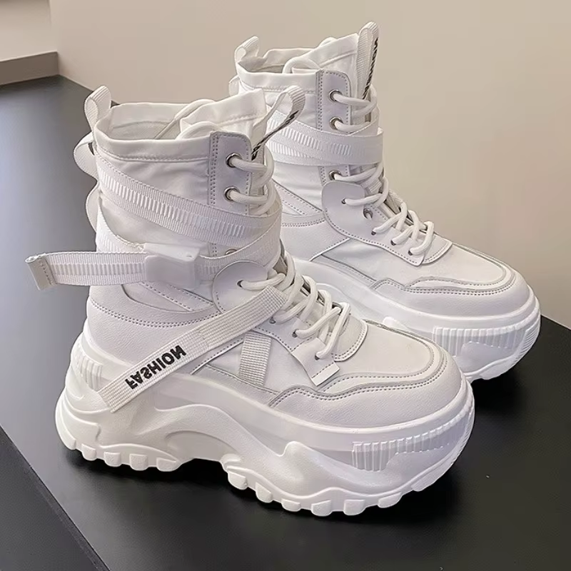 Nouvelle plate-forme baskets femmes croix à lacets chaussures légères décontractées créateur de mode