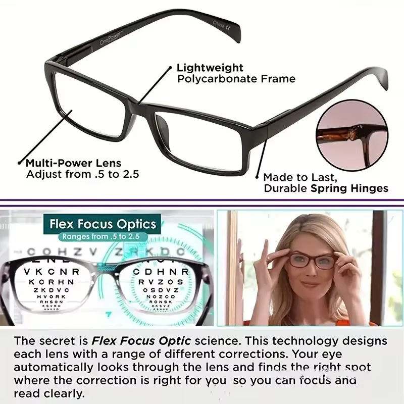 Nouvelles lunettes de lecture multifocales femmes hommes lunettes bifocales à réglage automatique po