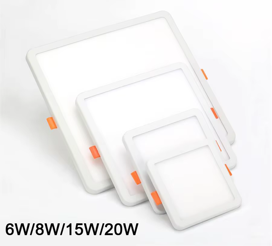 6W 8W 15W 20W LED panneau lumineux encastré plafond LED Downlight Ultra mince trou de coupe panneau 