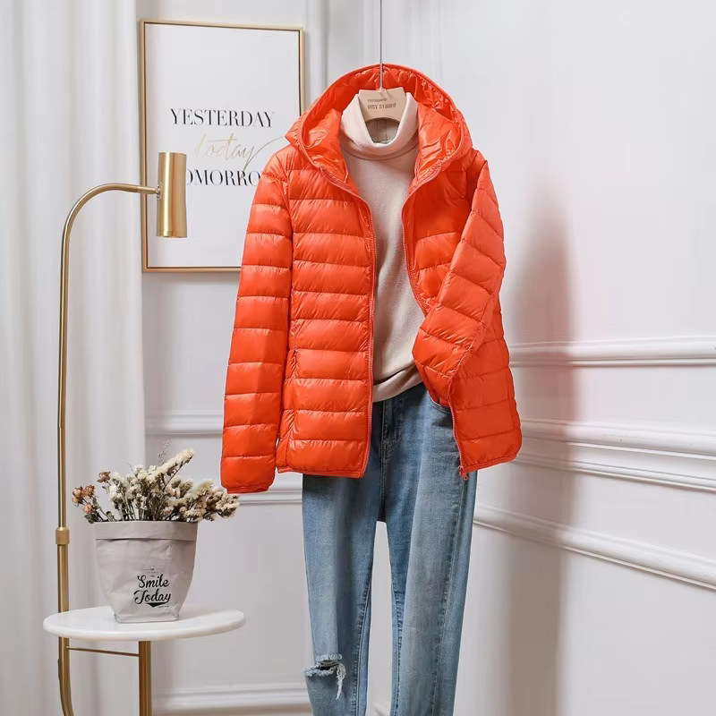 Doudounes à capuche ultralégères pour femmes, 2023 duvet de canard blanc, parkas décontractées, comp