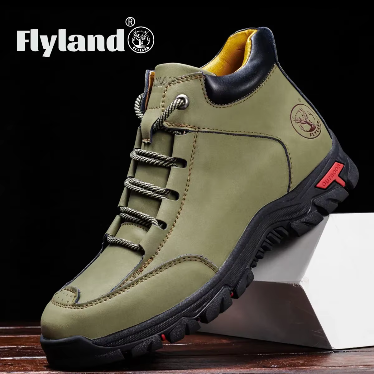FLYLAND-Bottes de rinçage pour hommes, chaussures classiques en cuir, décontractées, faites à la mai