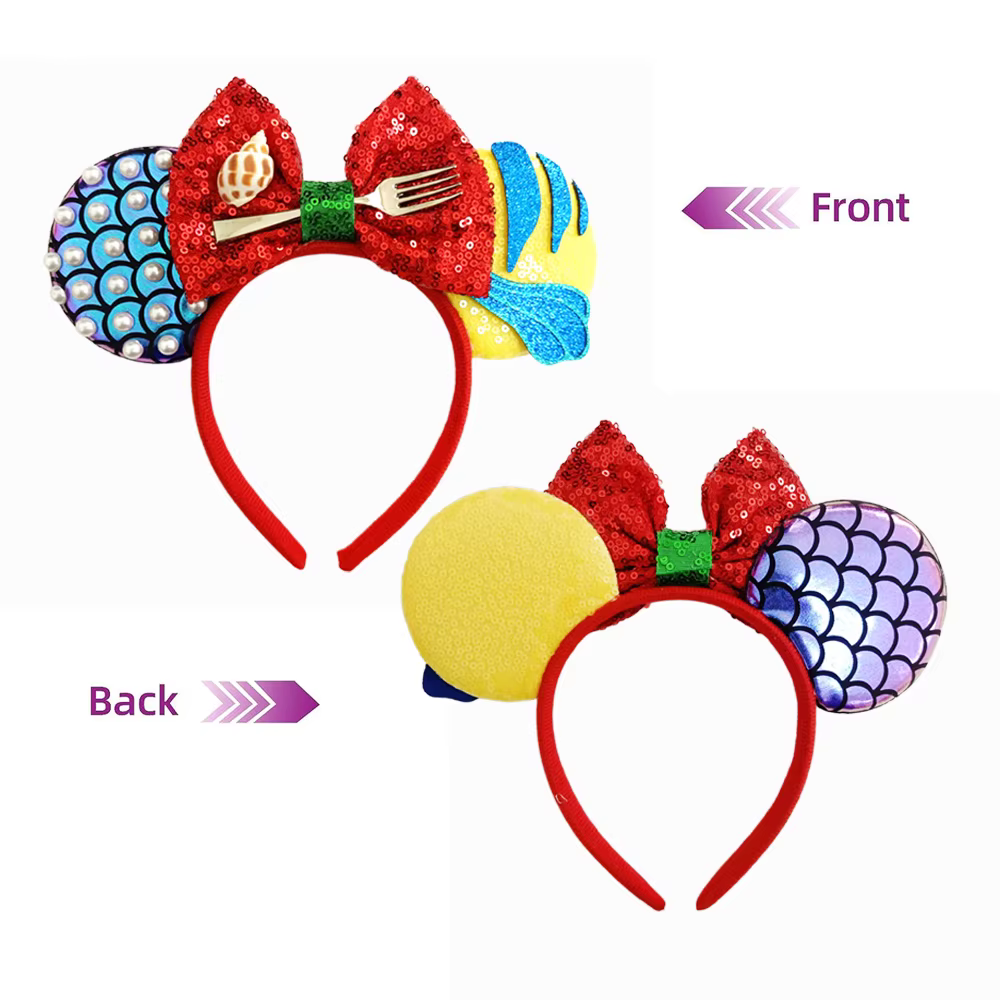 Bandeau oreilles de souris, nœuds à paillettes de dessin animé, fête d'anniversaire, noël, Halloween