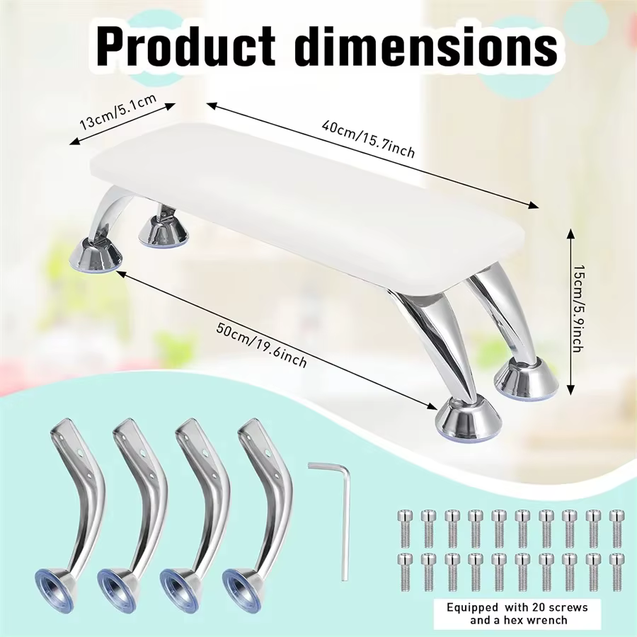Grand accoudoir professionnel pour ongles, haute qualité, cuir PU, microfibre, lampe à ongles, oreil