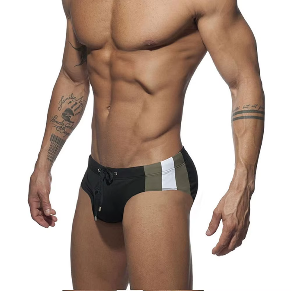 Slip de bain de marque pour hommes, taille basse, maillot de bain court, pantalon de plage, costume 