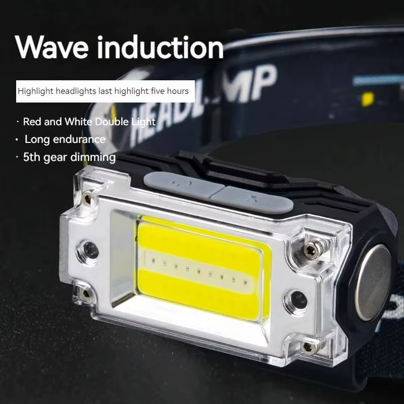 Mini lampe de sauna COB pour touristes, lampe de poche à capteur, 5 modes d'éclairage, camping en pl