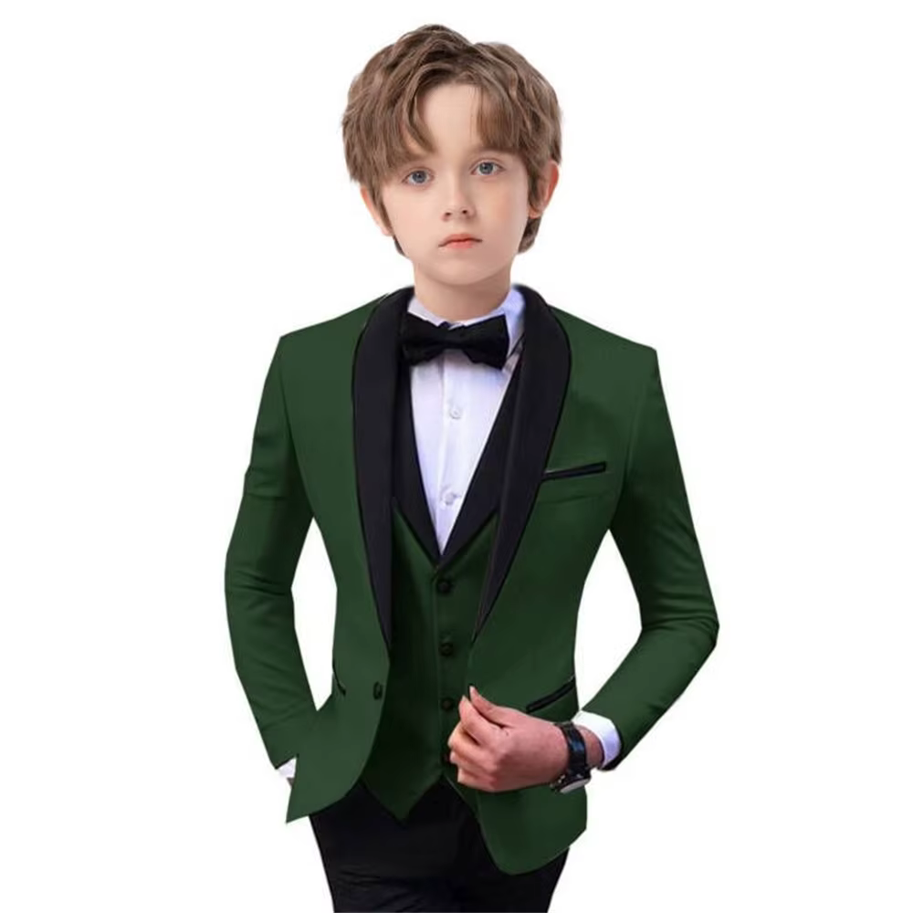 Ensemble de costume élégant pour garçon, coupe cintrée, 3 pièces, smoking pour occasions formelles, 