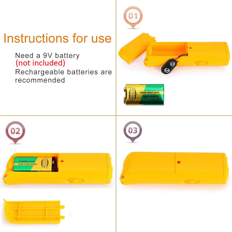 Répulsif anti-aboiement pour chien, dispositif d'entraînement, LED, ultrasons, extérieur, lampe flas