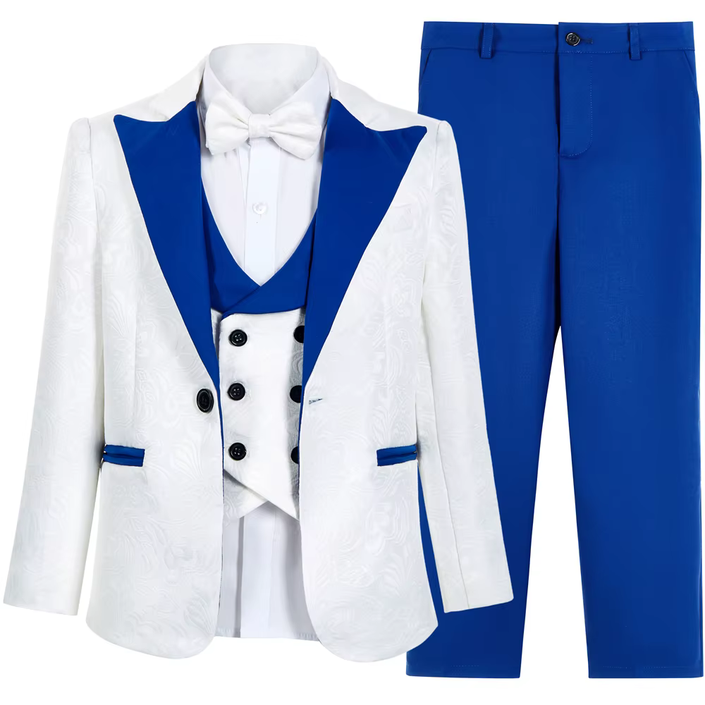 Paisley classique 4 pièces costumes pour garçons 3T-14 intelligent élégant garçon smoking tenue form