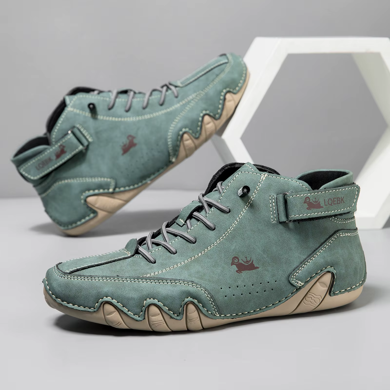 LDECK Chaussures décontractées en cuir pour hommes, baskets de mode, mocassins de marche d'extérieur