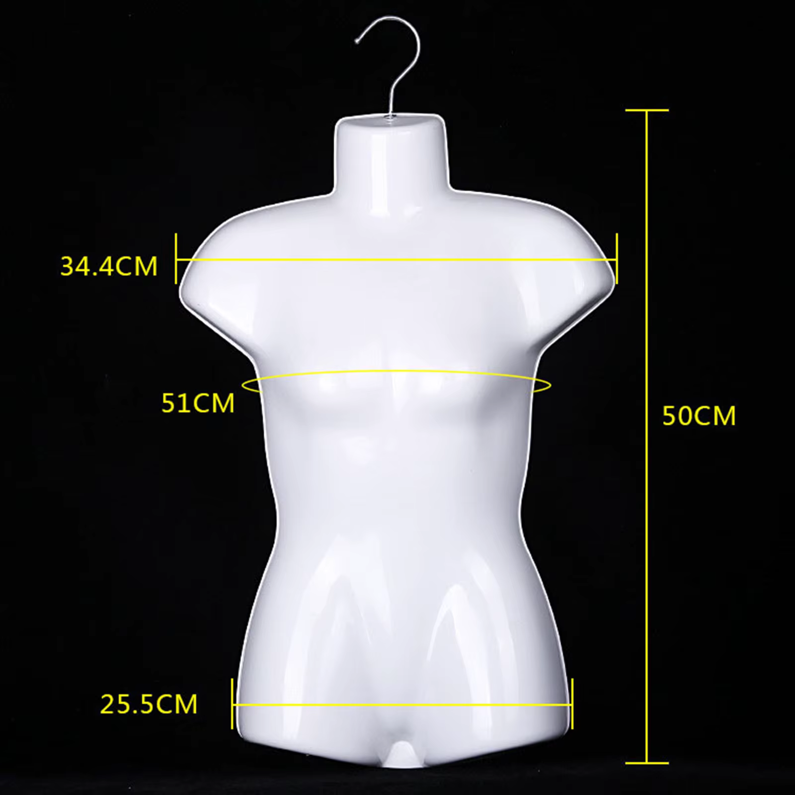 Mannequin de couture blanc féminin, mannequin de forme de mode, mannequin de forme de robe, présento