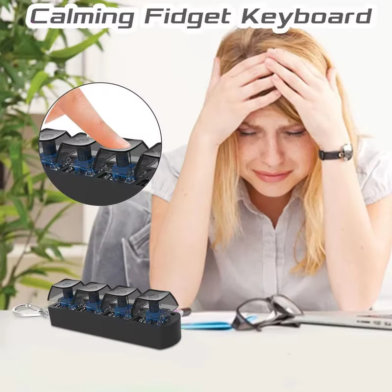 4 touches bouton de doigt jouets Anti-stress clavier mécanique Keycaps bureau décompression apaisant