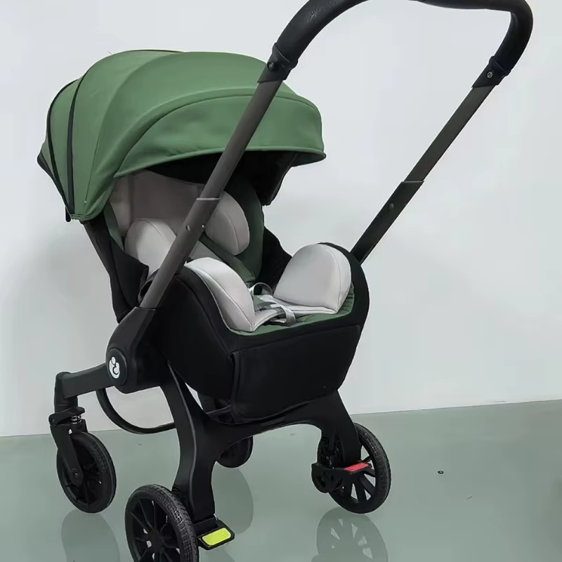 Poussette 4-en-1 Premium 2026 tout-en-un pour nouveau-né, pliable compacte, siège auto bidirectionne