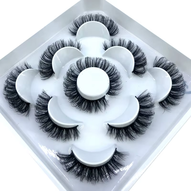 5 paires de cils moelleux 8-25mm 3D cils de vison longs et épais faux cils naturels en gros cils ven