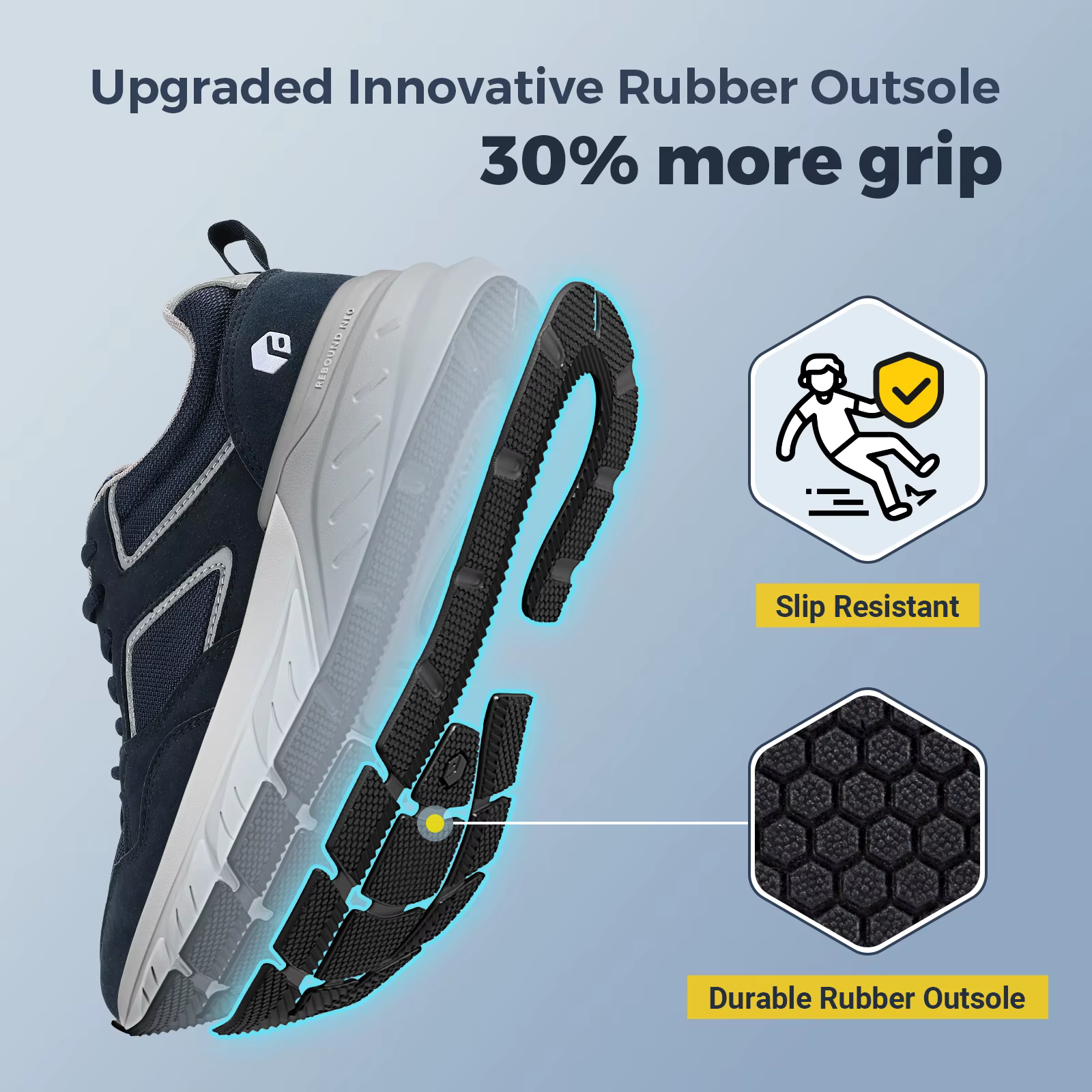 FitVille nouvelles chaussures de course pour hommes 4E baskets large largeur avec Support de voûte p