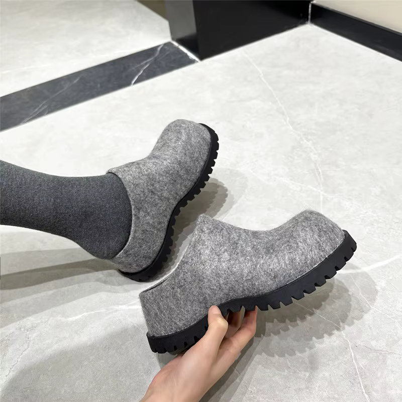AIYUQI chaussons pour femmes porter nouveau 2025 automne bout rond flanelle bout fermé chaussons pou