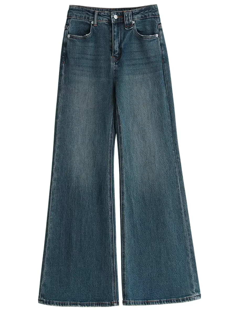 CHIC VEN-Jean évasé taille haute pour femme, pantalon en denim, pantalon en fer à cheval, micro élas