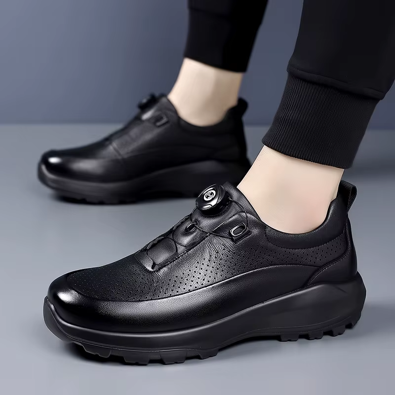 Chaussures à plateforme à bouton rotatif pour hommes, mode décontractée, chaussures de sport de créa