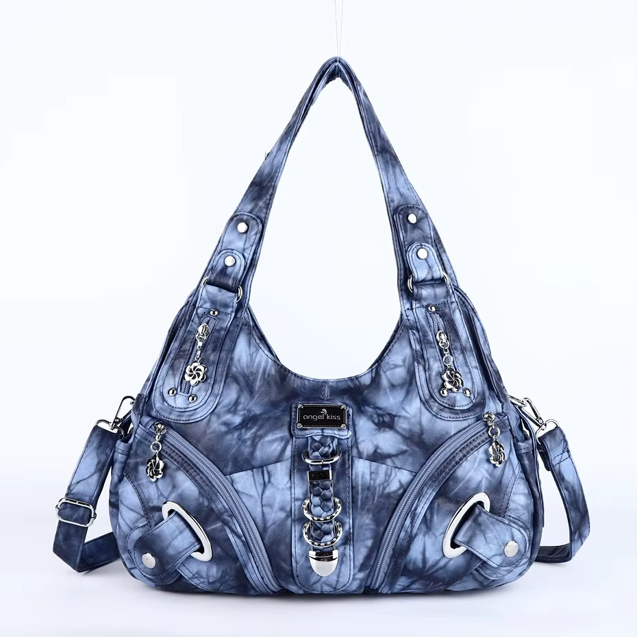 Sac à main pour femme Angel Kiss, sac à bandoulière tendance, grand sac fourre-tout noir, sac de sho
