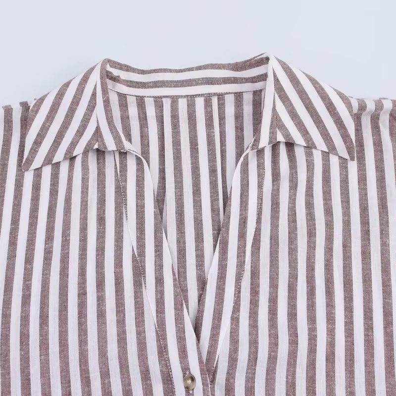 HXAO chemise femme chemisier surdimensionné chemise d'été et chemisier jaune rose blanc chemise rayé
