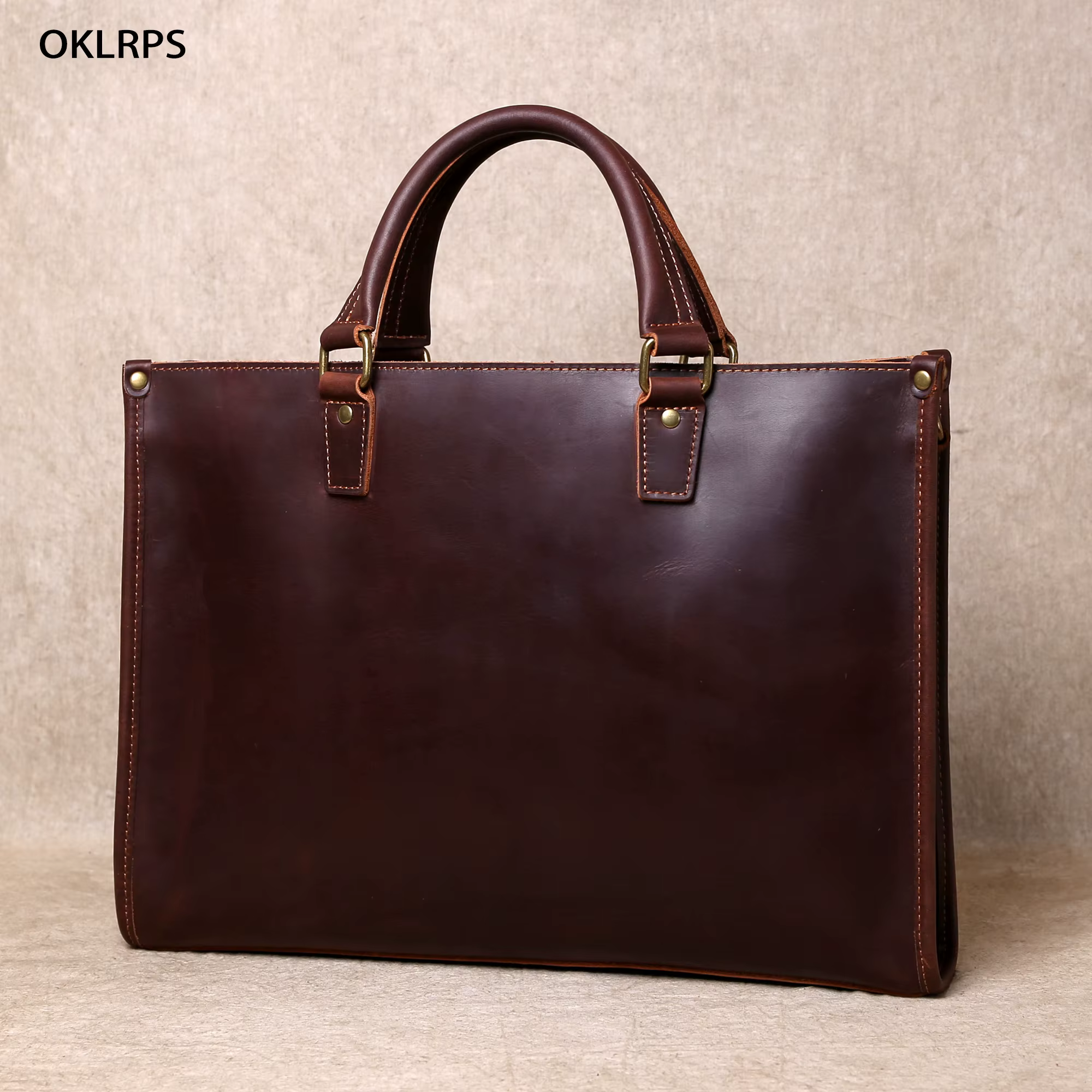 Baotou – sac à main en cuir pour hommes, Ultra-simple, de haute qualité, avec couche en cuir de vach