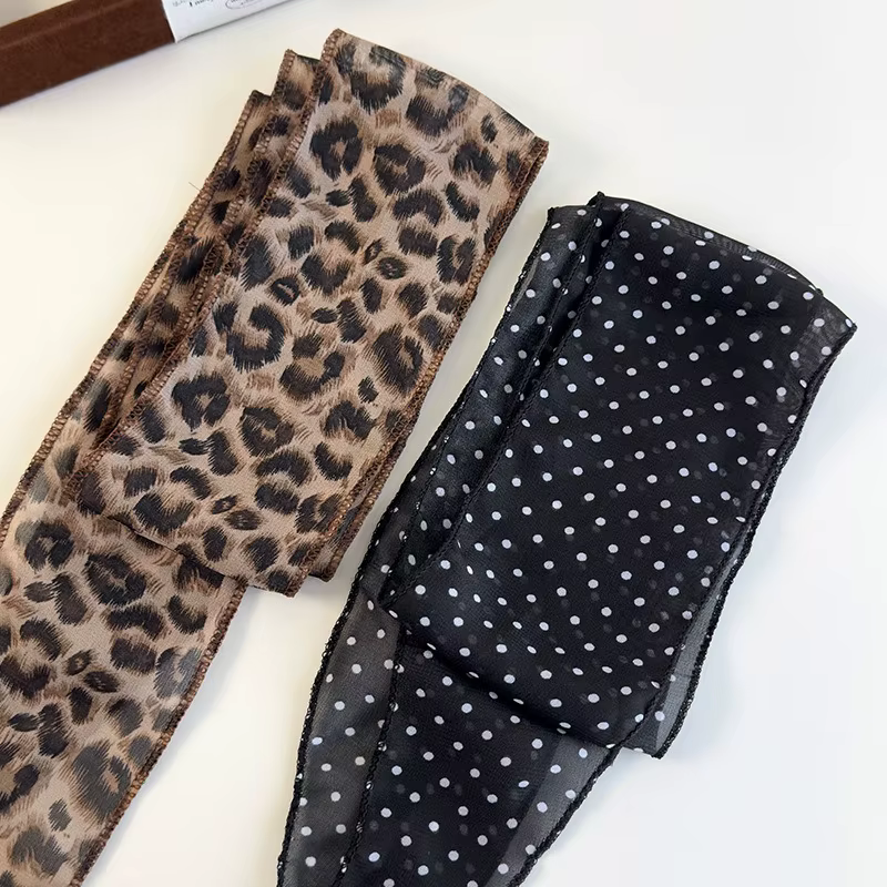 K-Style Animal imprimé à pois écharpe ceinture Boho bandeau de cheveux TikTok viral printemps été Sa