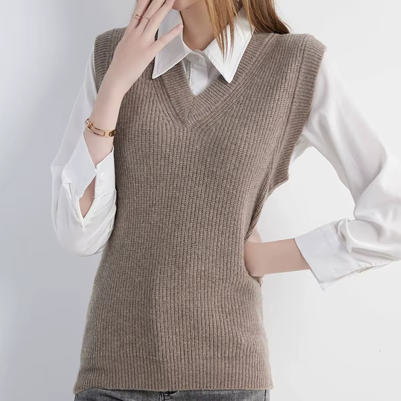 Pull femme gilet tricots pulls 100% laine chandails printemps automne Vintage tricot vêtements hauts