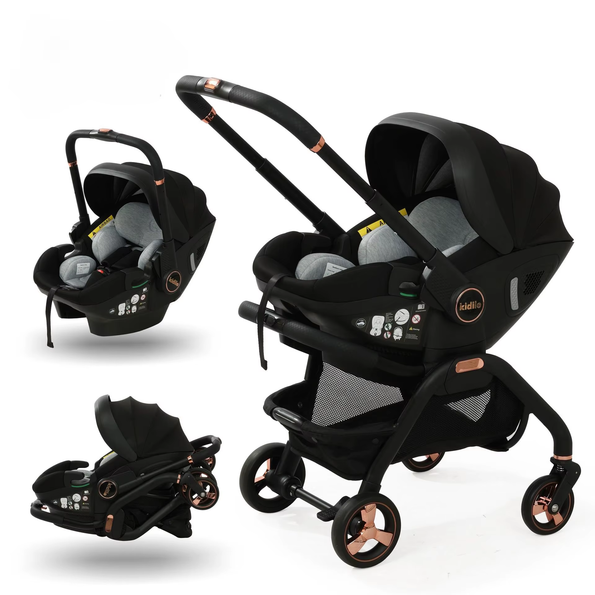Poussette multifonction 3 en 1 pour bébé, siège de sécurité pour enfant, panier de couchage portable