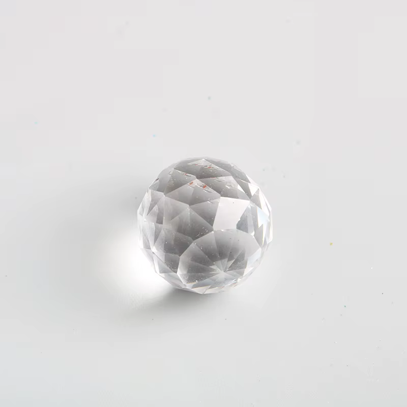Boule de cristal à facettes transparentes, attrape-soleil en verre, prismes, lampe suspendue, pièces