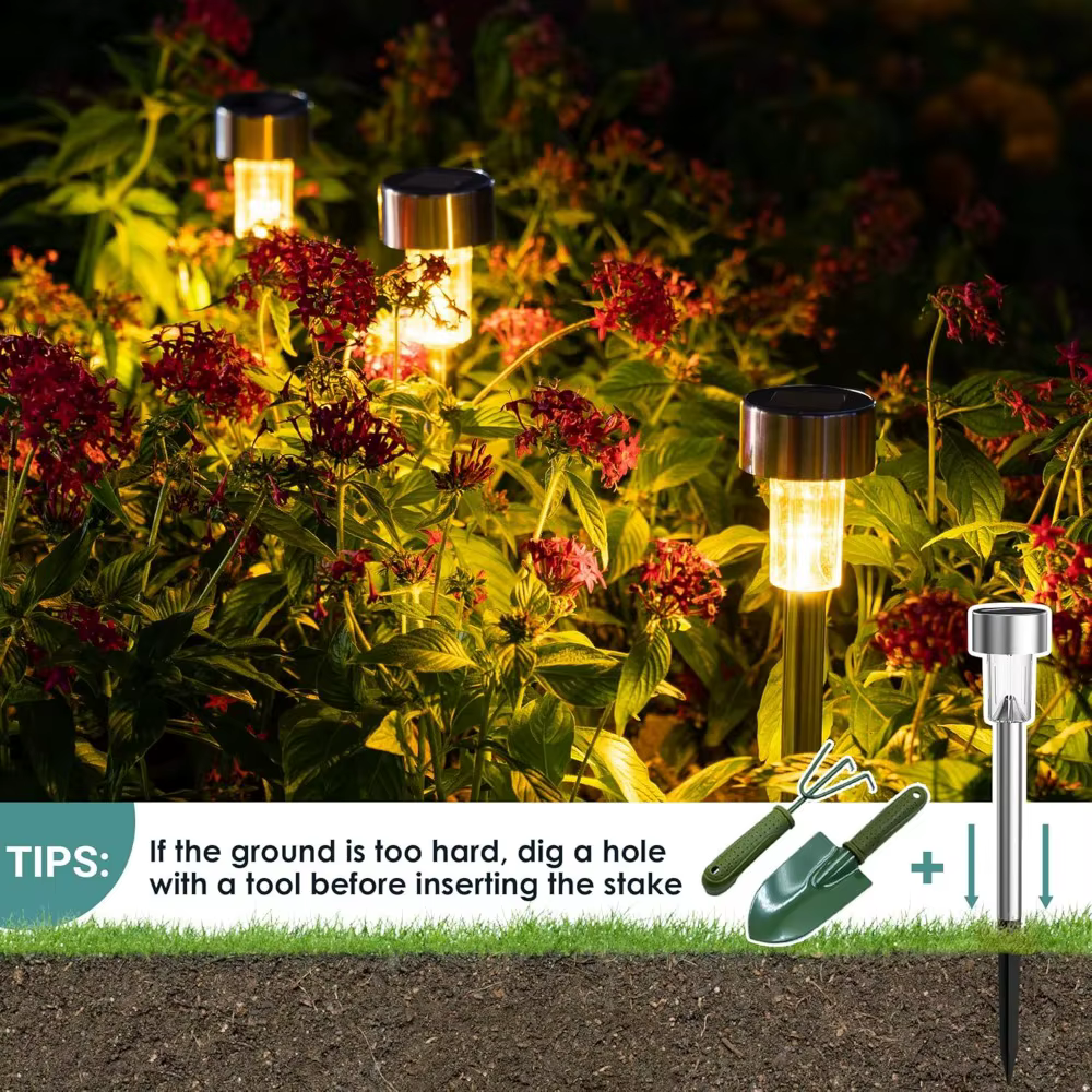 10 pièces lumières solaires lampe de jardin extérieure à énergie solaire étanche paysage chemin lumi