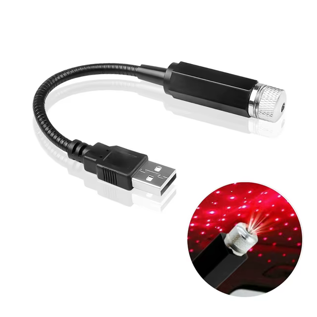 Romantique LED voiture toit étoile veilleuse projecteur atmosphère galaxie lampe USB lampe décorativ