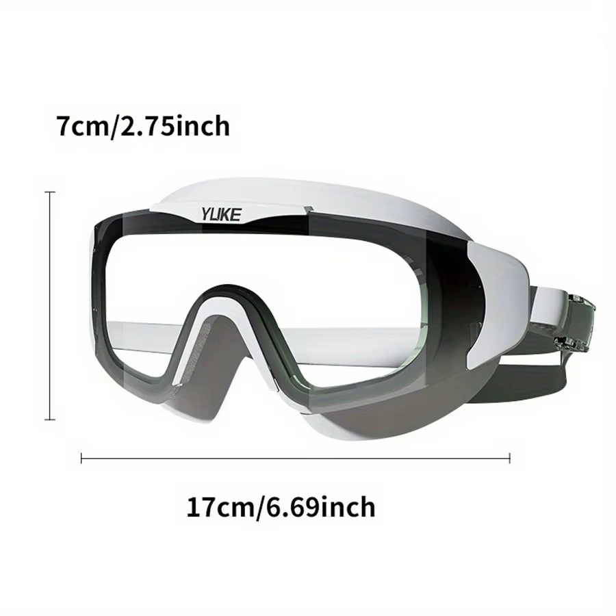 Lunettes de natation HD étanches et anti-buée, grand cadre galvanisé, design unisexe pour profession